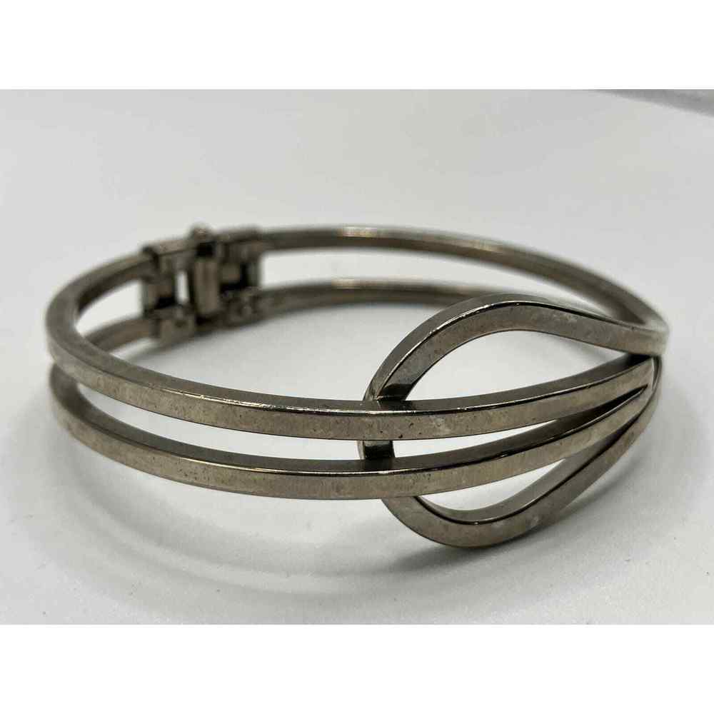 Interconnecting Silver-Tone Artisan Hinged 2.5 In… - image 3